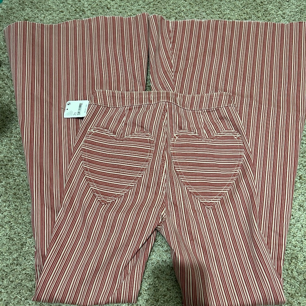 Free People Bell Bottom Jeans with Heart Back Pockets